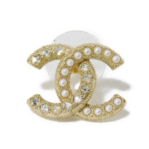 Chanel Pearl Crystal Coco Mark Earrings