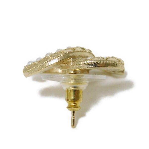 Chanel Pearl Crystal Coco Mark Earrings - Image 3