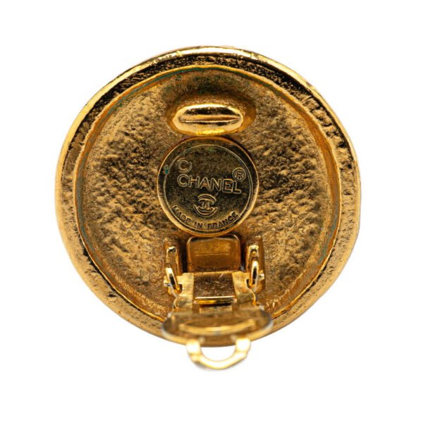 Chanel Vintage Gold Plated Faux Pearl Earrings - Image 3