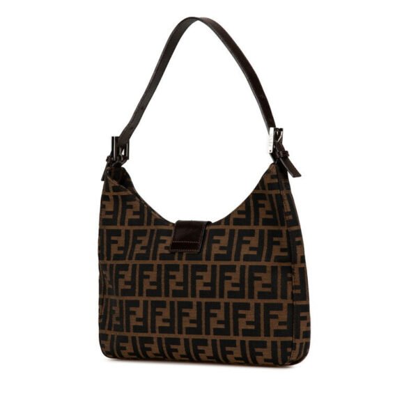Fendi Zucca Canvas Leather Shoulder Bag - Image 2