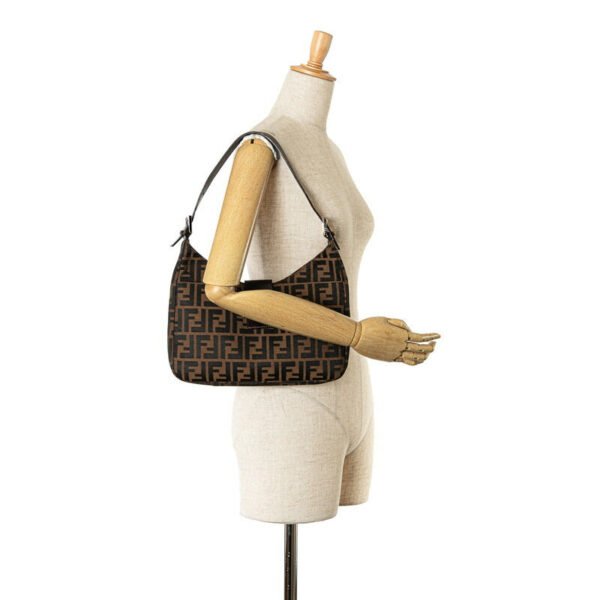 Fendi Zucca Canvas Leather Shoulder Bag - Image 7