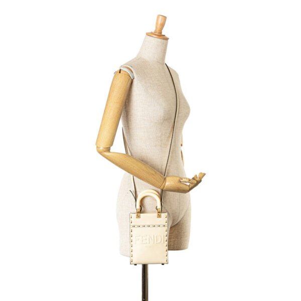Fendi Sunshine Small Shopper Handbag Beige - Image 8
