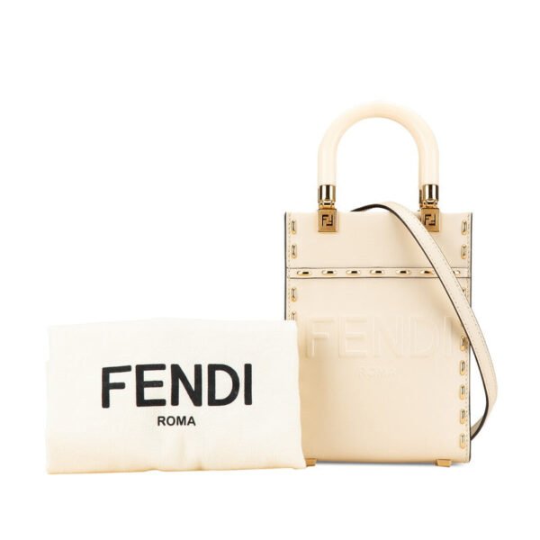 Fendi Sunshine Small Shopper Handbag Beige - Image 7