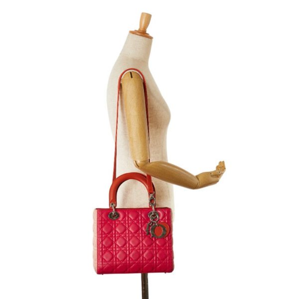 Dior Lady Dior Cannage Leather Handbag - Image 10
