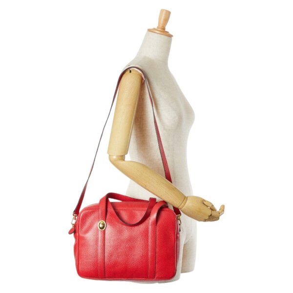 Dior Leather 2WAY Handbag Shoulder Bag Red - Image 7