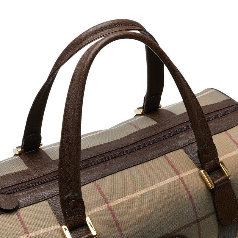 Burberry Canvas Leather Check Boston Bag - Image 4