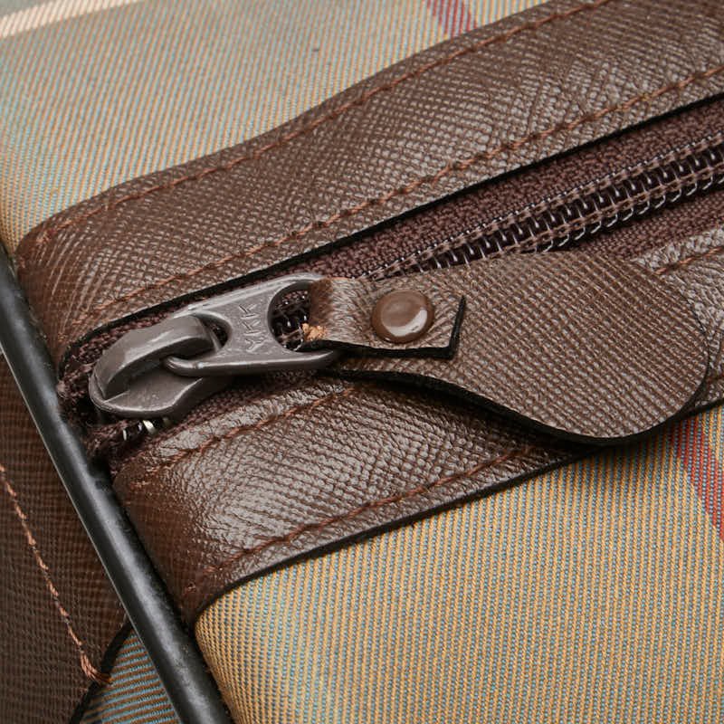 Burberry Canvas Leather Check Boston Bag - Image 5