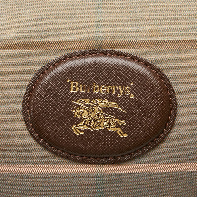 Burberry Canvas Leather Check Boston Bag - Image 7
