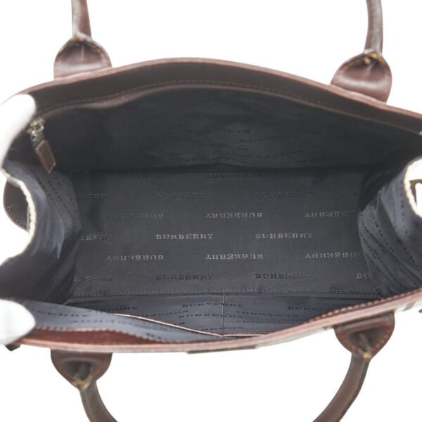 Burberry Nova Check Canvas Leather Tote Bag - Image 6