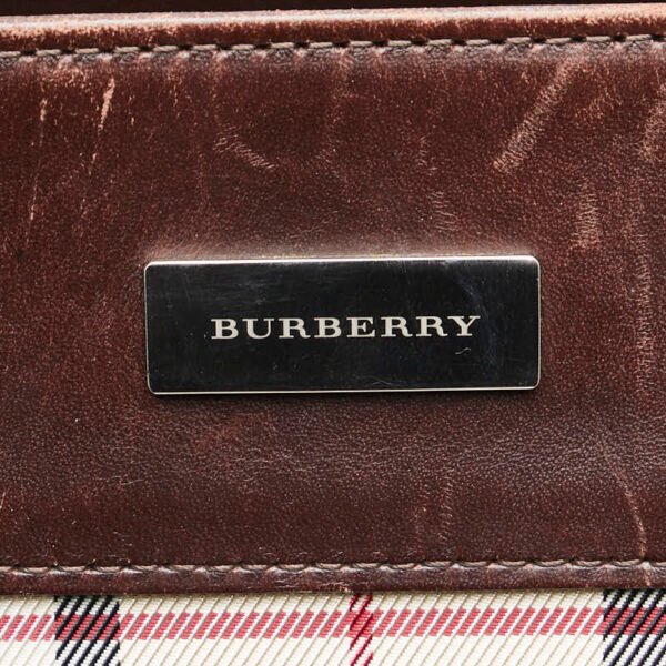 Burberry Nova Check Canvas Leather Tote Bag - Image 7