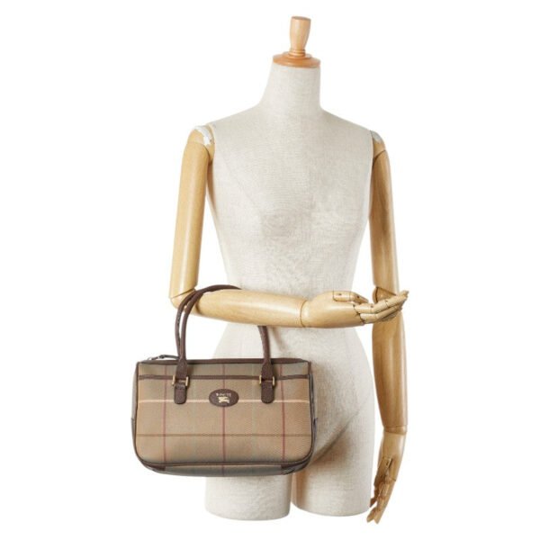 Burberry Check Canvas Leather Handbag - Image 14
