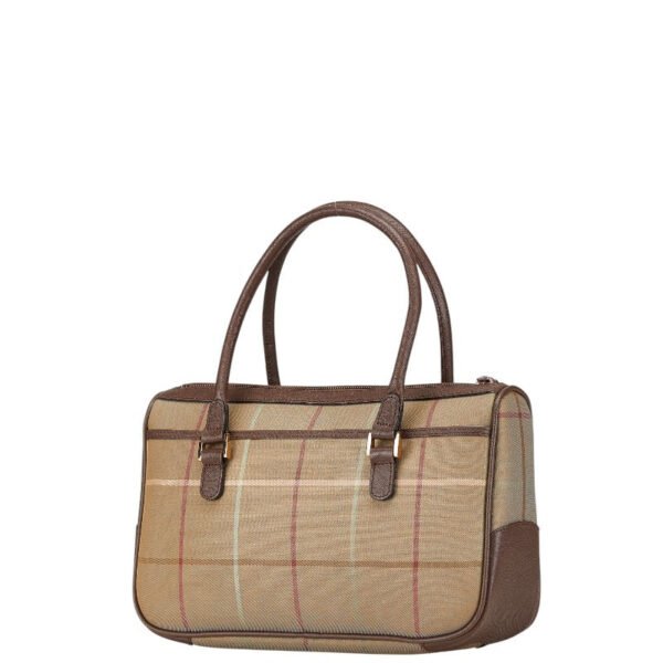 Burberry Check Canvas Leather Handbag - Image 2