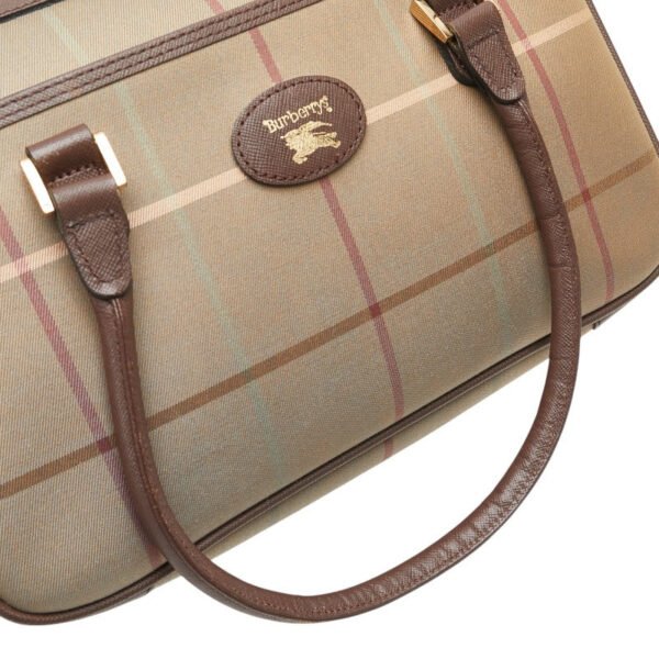Burberry Check Canvas Leather Handbag - Image 4