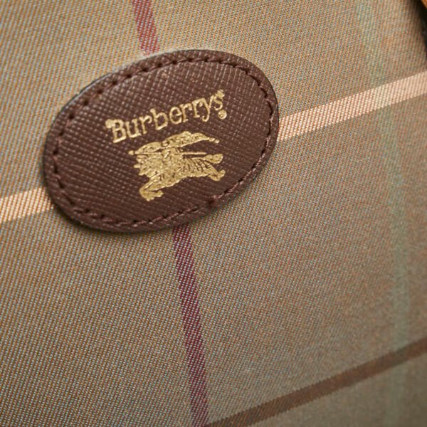 Burberry Check Canvas Leather Handbag - Image 6