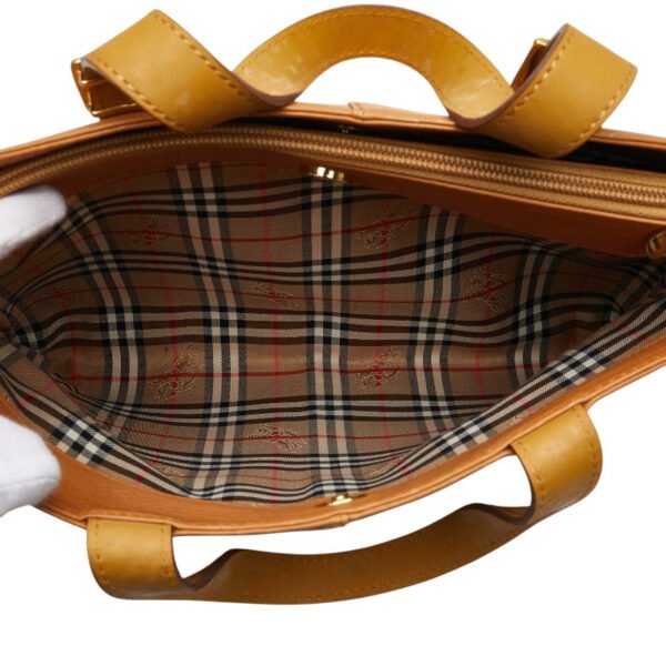 Burberry Leather Handbag Camel Brown - Image 13