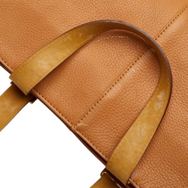 Burberry Leather Handbag Camel Brown - Image 9