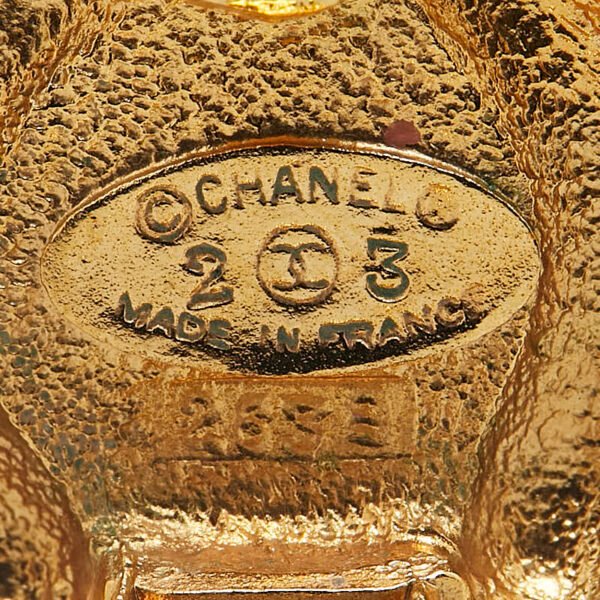 Chanel Vintage Coco Mark Earrings Gold Plated - Image 4