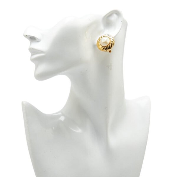 Chanel Vintage Coco Mark Earrings Gold Plated - Image 5