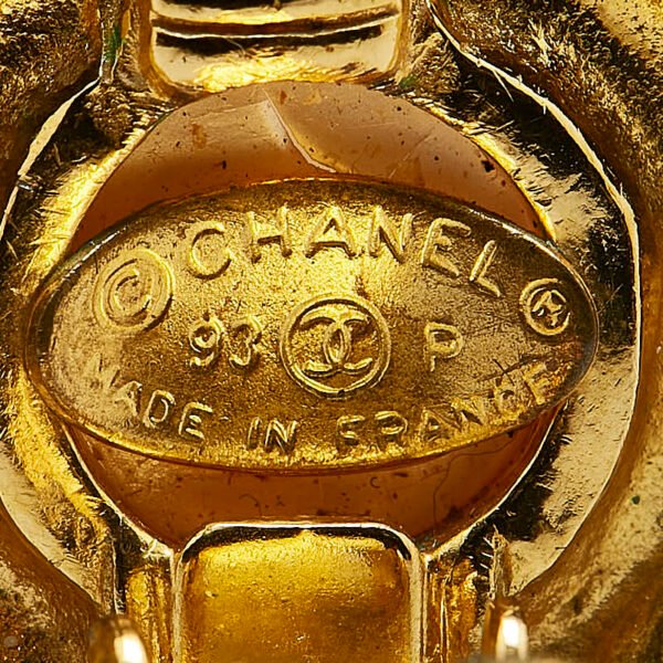 Chanel Vintage Coco Mark Earrings Gold Plated - Image 4