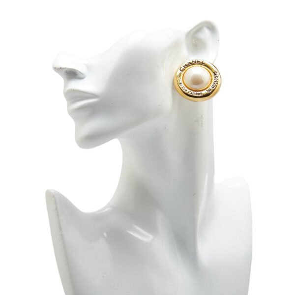 Chanel Vintage Coco Mark Earrings Gold Plated - Image 5
