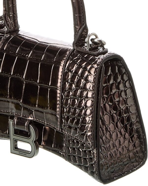 Balenciaga Hourglass Xs Croc-Embossed Leather Top Handle Satchel - Image 3