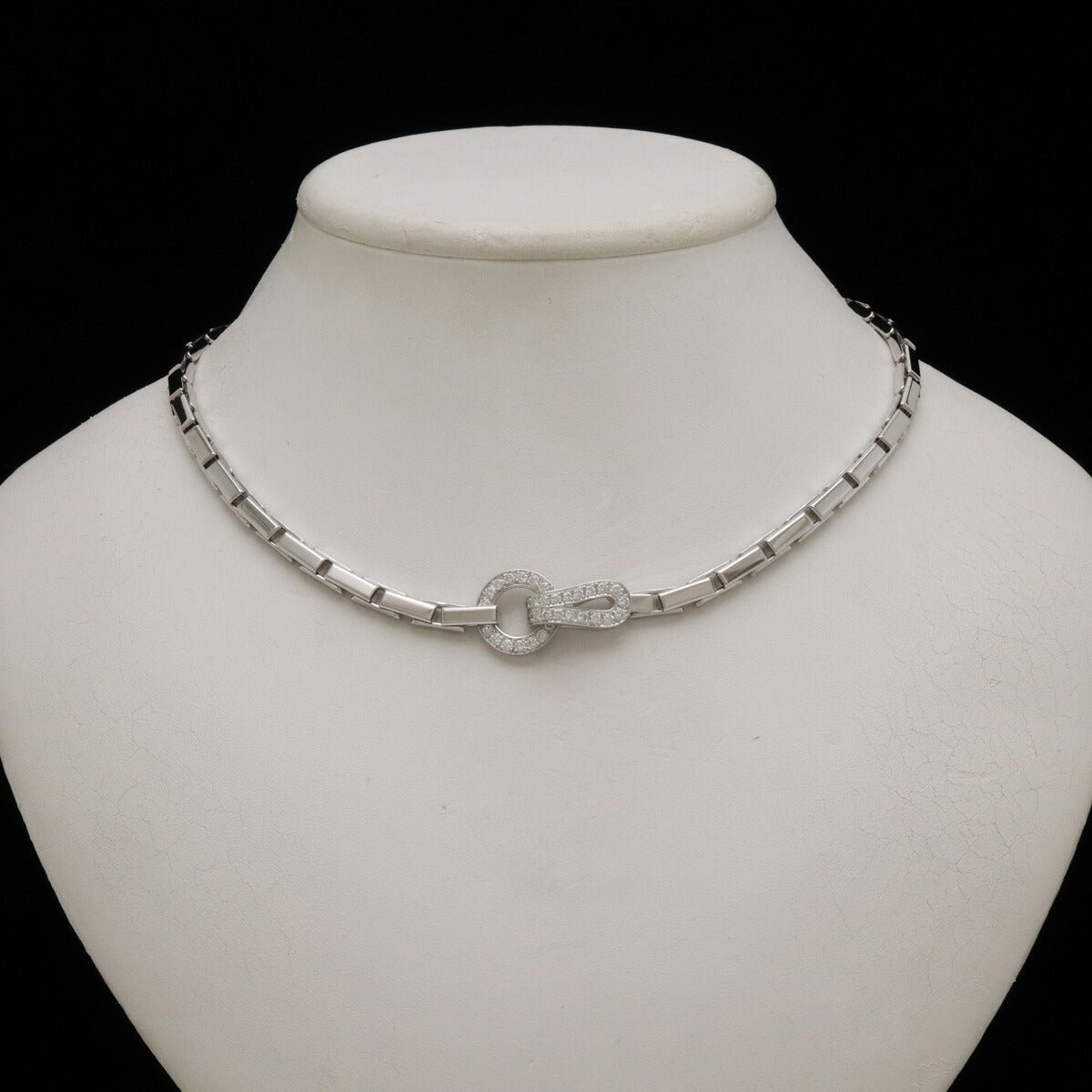 Cartier Agrafe Necklace K18WG Diamond - Image 7