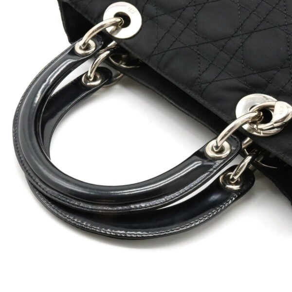Dior Lady Dior Cannage Nylon Handbag Black - Image 4