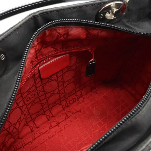 Dior Lady Dior Cannage Nylon Handbag Black - Image 5