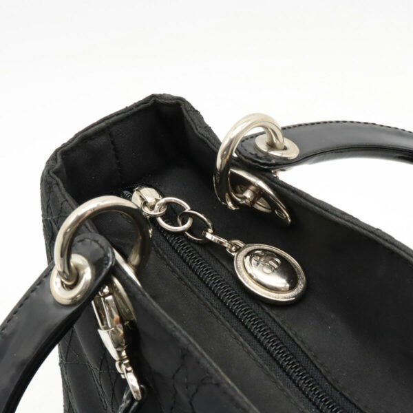 Dior Lady Dior Cannage Nylon Handbag Black - Image 6