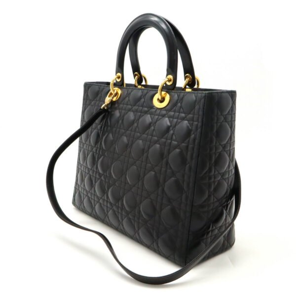 Dior Lady Dior Cannage Leather Handbag - Image 2