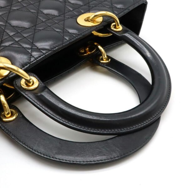 Dior Lady Dior Cannage Leather Handbag - Image 4