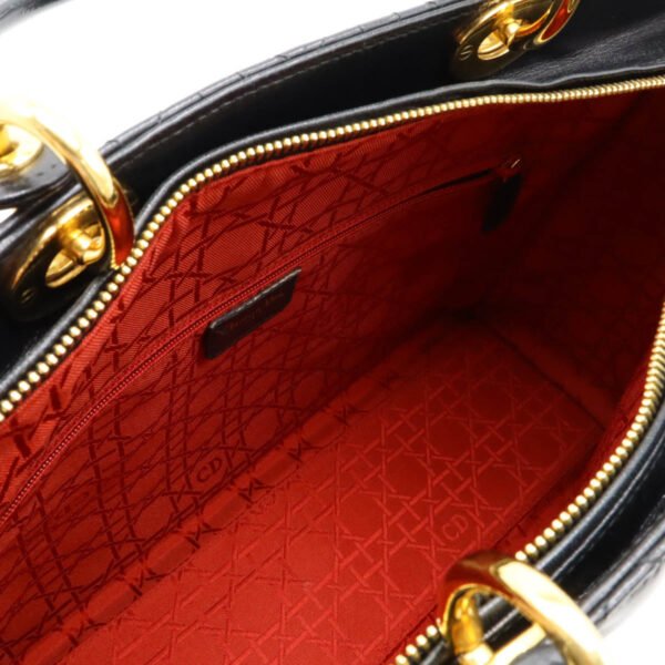 Dior Lady Dior Cannage Leather Handbag - Image 6