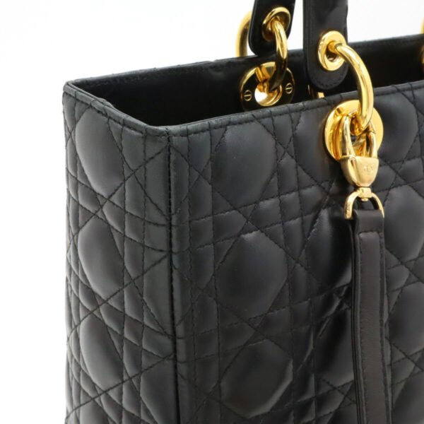 Dior Lady Dior Cannage Leather Handbag - Image 7