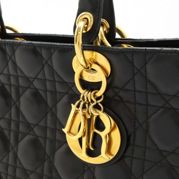 Dior Lady Dior Cannage Leather Handbag - Image 8