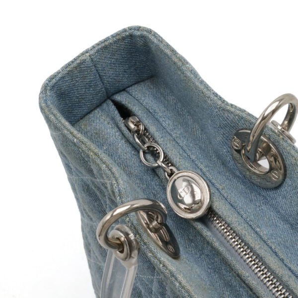 Dior Lady Dior Cannage Denim Handbag - Image 6