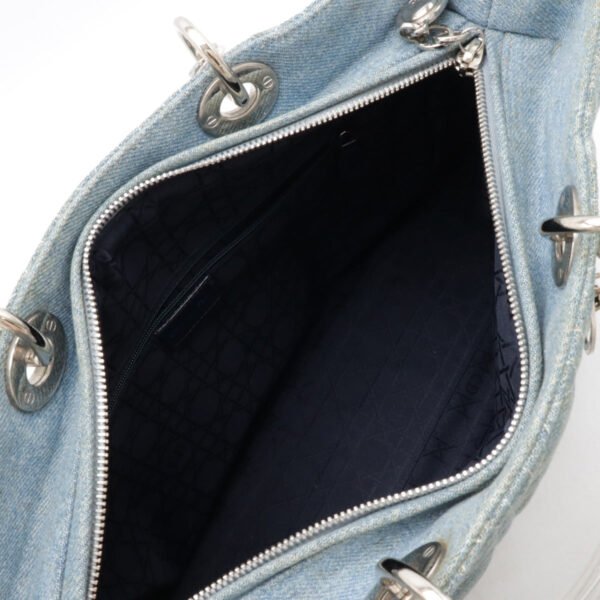 Dior Lady Dior Cannage Denim Handbag - Image 7
