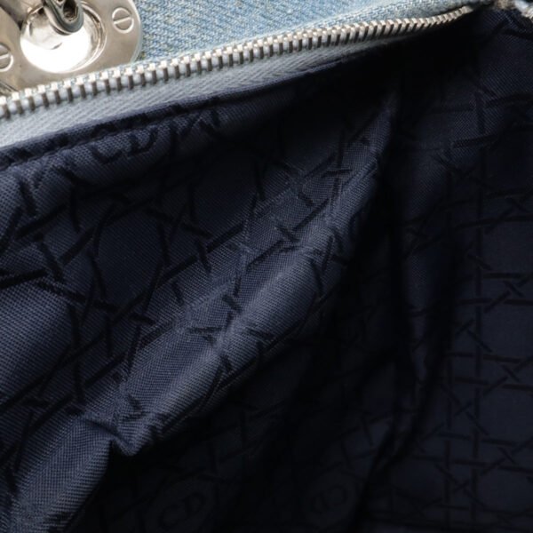 Dior Lady Dior Cannage Denim Handbag - Image 8