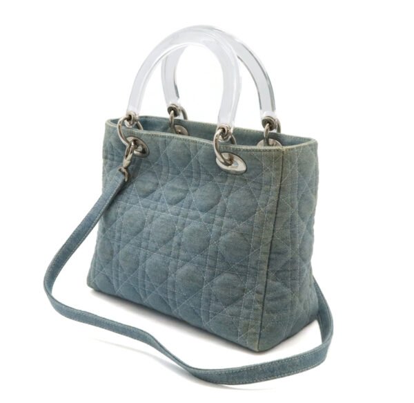 Dior Lady Dior Cannage Denim Handbag - Image 2