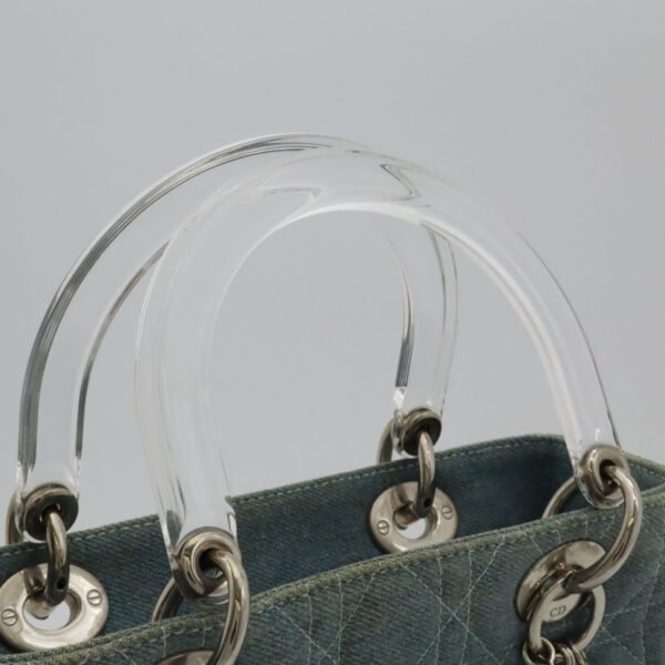 Dior Lady Dior Cannage Denim Handbag - Image 4