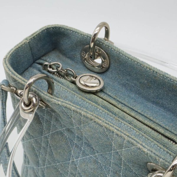 Dior Lady Dior Cannage Denim Handbag - Image 5