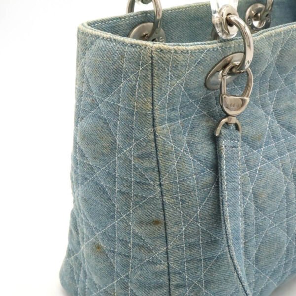 Dior Lady Dior Cannage Denim Handbag - Image 7