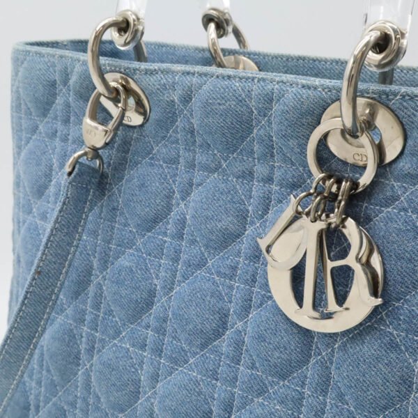 Dior Lady Dior Denim Handbag - Image 8