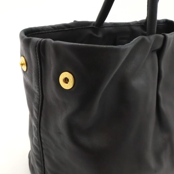 Prada Leather Tote Handbag Black - Image 6