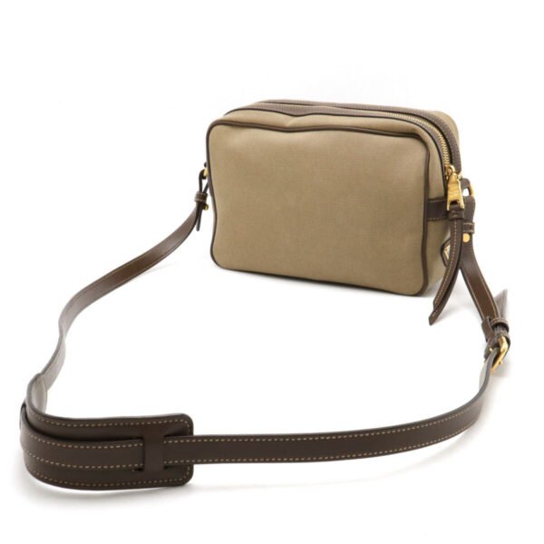 Prada Logo Jacquard Canvas Leather Shoulder Bag - Image 2
