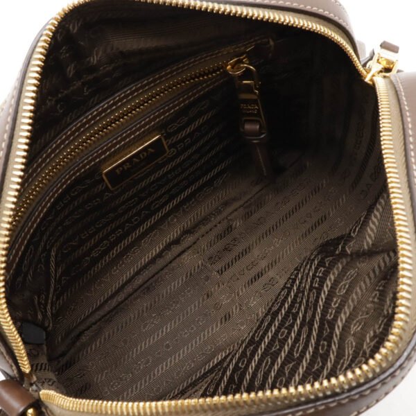Prada Logo Jacquard Canvas Leather Shoulder Bag - Image 6