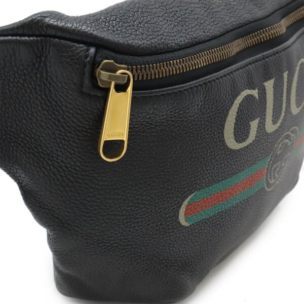 Gucci Leather Print Belt Bag Black - Image 5