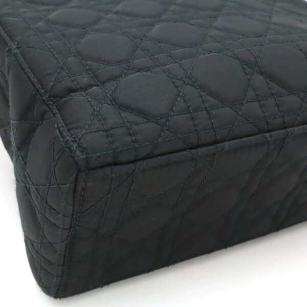 Dior Lady Dior Cannage Nylon Handbag Black - Image 3