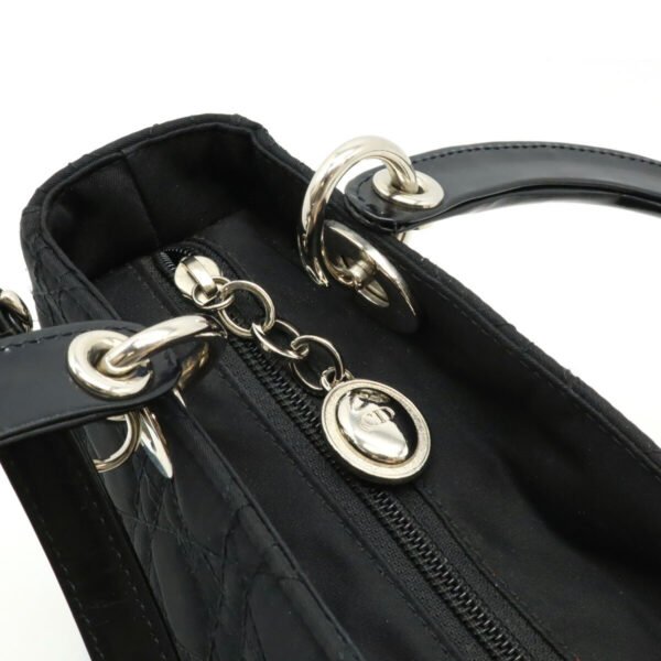 Dior Lady Dior Cannage Nylon Handbag Black - Image 5