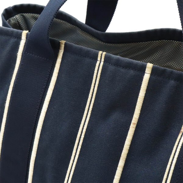 Chanel Canvas Stripe Tote Bag - Image 8