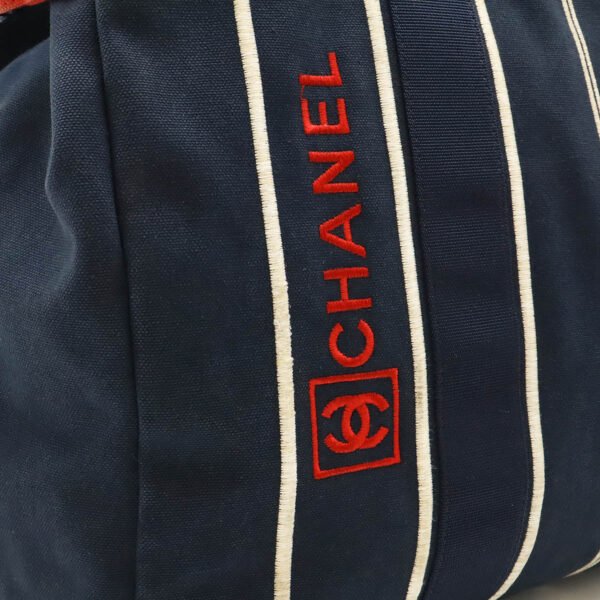 Chanel Canvas Stripe Tote Bag - Image 9